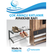 Çok Amaçlı Katlanabilir Ayakkabı Rafı - 60x45 cm - 1