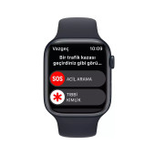 Apple Watch Series 8 GPS 45mm Gece Yarısı Alüminyum Kasa - Gece Yarısı Spor Kordon MNP13TU/A-Teşhir - 2