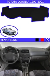 GUERRINO Torpido Koruma Halısı Siyah Kenar Renk Mavi Toyota Coralla 1997-2001 ile Uyumlu thumbnail 1