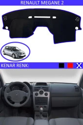 GUERRINO Torpido Koruma Halısı Siyah Kenar Renk Mavi Renault Megane 2 ile Uyumlu thumbnail 1
