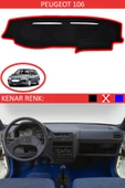 GUERRINO Torpido Koruma Halısı Siyah Kenar Renk Kırmızı Peugeot 106 ile Uyumlu thumbnail 1