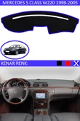 GUERRINO Torpido Koruma Halısı Siyah Kenar Renk Mavi Mercedes S Class W 220 1998-2005 ile Uyumlu thumbnail 1