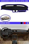 GUERRINO Torpido Koruma Halısı Siyah Kenar Renk Mavi Mercedes S Class W 123 1976-1984 ile Uyumlu - 1