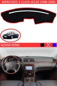 GUERRINO Torpido Koruma Halısı Siyah Kenar Renk Kırmızı Mercedes S Class W 220 1998-2005 ile Uyumlu thumbnail 1