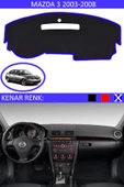 GUERRINO Torpido Koruma Halısı Siyah Kenar Renk Mavi Mazda 3 2003-2008 ile Uyumlu thumbnail 1