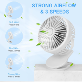 360° Dönen Taşınabilir Puset  Fan Mandallı Kıskaçlı Model - 5