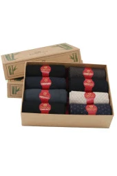 Premium Yazlık Erkek Bambu Soket Çorap 8'li Asorti Set Kraft Kutulu - 480 - 41-44 - 1