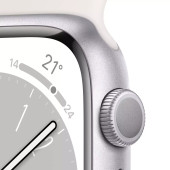 Apple Watch Series 8 GPS 45mm Gümüş Alüminyum Kasa - Beyaz Spor Kordon MP6N3TU/A-Teşhir - 3