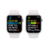 Apple Watch Series 8 GPS 45mm Gümüş Alüminyum Kasa - Beyaz Spor Kordon MP6N3TU/A-Teşhir - 4