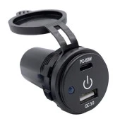 Dokunmatik Switchli USB + Type-C 12-24V Şarj Soketi thumbnail 1
