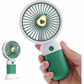 Sevimli Meyve Tasarımlı El Fanı Taşınabilir, Çocuklar İçin  Şarj Edilebilir Fan (avokado Yeşili) - 1