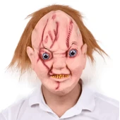 Çaki Maskesi Kahverengi Saçlı Lateks Et Chucky Çaki Maskesi - 1