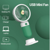 QASUL Sevimli Telefon Standlı Vantilatör 2si 1 Arada Taşınabilir Masaüstü Fan - 1