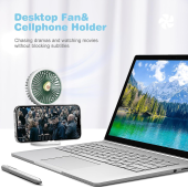 QASUL Sevimli Telefon Standlı Vantilatör 2si 1 Arada Taşınabilir Masaüstü Fan - 2