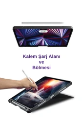 iPad Air 13 2024 A2898 - A2899 Uyumlu Fuchsia Touch Pad Bluetooth Klavyeli Standlı Mıknatıslı Kılıf thumbnail 4