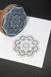 Mühürcüm Kişiye Özel Ahşap Kitap Mührü Damga Yuvarlak 4,5 cm Çapında MADKM045 - 6