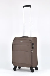 Pierre Cardin Ultra Light Hafif Lüx Kumaş Kabin Boy Valiz Kahverengi PC4200 thumbnail 1