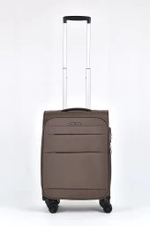 Pierre Cardin Ultra Light Hafif Lüx Kumaş Kabin Boy Valiz Kahverengi PC4200 thumbnail 2