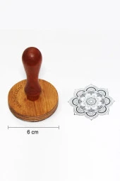 Mühürcüm Kişiye Özel Ahşap Mühür Damga 6 cm çap Yuvarlak MAD6 - 1