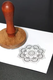 Mühürcüm Kişiye Özel Ahşap Mühür Damga 6 cm çap Yuvarlak MAD6 - 2