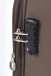 Pierre Cardin Ultra Light Hafif Lüx Kumaş Kabin Boy Valiz Kahverengi PC4200 thumbnail 5