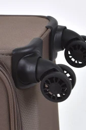 Pierre Cardin Ultra Light Hafif Lüx Kumaş Kabin Boy Valiz Kahverengi PC4200 thumbnail 6