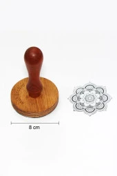 Mühürcüm Kişiye Özel Ahşap Mühür Damga 8 cm çap Yuvarlak MAD8 - 1