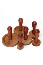 Mühürcüm Kişiye Özel Ahşap Mühür Damga 8 cm çap Yuvarlak MAD8 - 3