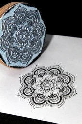 Mühürcüm Kişiye Özel Ahşap Mühür Damga 8 cm çap Yuvarlak MAD8 - 4