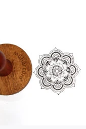Mühürcüm Kişiye Özel Ahşap Mühür Damga 8 cm çap Yuvarlak MAD8 - 6