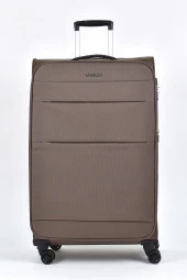 Pierre Cardin Ultra Light Hafif Lüx Kumaş 2'li Valiz Seti Büyük Boy - Kabin Boy Kahve PC4200 - 2