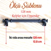 Talas Mat Siyah Çizgili Metal Kulp 128 mm 12.8 cm Mobilya Çekmece Mutfak Dolabı Dolap Kapak Kulpları - 2