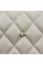 Pırlanta Möntürü (SİGNİTY SWAROVSKİ) Taşlı Göz Tasarım 925 Ayar Gümüş Kolye-Minimal Göz Gümüş Kolye - 1