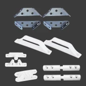 Pimapen PVC Pencere Kapı Sineklik Çerçeve Montaj Seti Plastik Kol Menteşe Çıt Çıt Tutamak 10'lu Set thumbnail 2