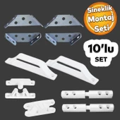 Pimapen PVC Pencere Kapı Sineklik Çerçeve Montaj Seti Plastik Kol Menteşe Çıt Çıt Tutamak 10'lu Set thumbnail 1