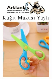 Renkli Kağıt Makası 1 Adet Plastik Yaylı Küt Uç Korumalı Okul Makası Çocuk Makası Okul Öncesi Kreş Ana Sınıfı - 5