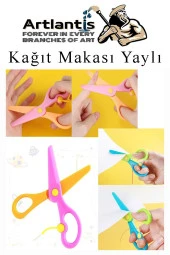 Renkli Kağıt Makası 4 Adet Plastik Yaylı Küt Uç Korumalı Okul Makası Çocuk Makası Okul Öncesi Kreş Ana Sınıfı - 3