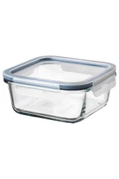 IKEA 365+ 600 Ml 15x15x7 Cm Kare Kapaklı Vakumlu Saklama Kabı Cam - Plastik - 1