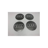AUDI LOGOLU 4 ADET 56 MM JANT GÖBEK STICKER (GREY) thumbnail 1