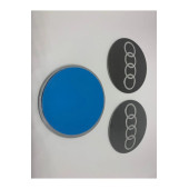 AUDI LOGOLU 4 ADET 56 MM JANT GÖBEK STICKER (GREY) thumbnail 2
