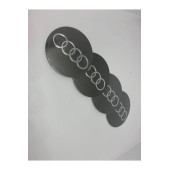 AUDI LOGOLU 4 ADET 56 MM JANT GÖBEK STICKER (GREY) thumbnail 3