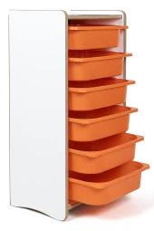 6 Çekmeceli Çocuk Oyuncak ve Aktivite Dolabı,Beyaz-Turuncu 18mm MDF - 4