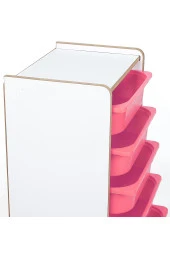 6 Çekmeceli Çocuk Oyuncak ve Aktivite Dolabı,Beyaz-Pembe 18mm MDF - 5