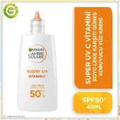 Garnier Ambre Solaire Super UV C Vitamini Koyu Leke Karşıtı Fluid Yüz Güneş Kremi SPF50+ 40ML - 1