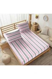 Üntaş Life (120)tek Kişilik Lastikli Çarşaf 1 Adet Yastık Kılıfı 120x200 Pembe Gri Ecpembezizag21 - 1