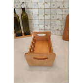 Mobawood    Ahşap Ekmek Sepeti, Ahşap Organizer Kutu Sepet - 1