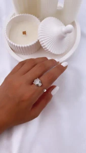 925 Ayar Kadın Gümüş (Silver) Yüzük - 1