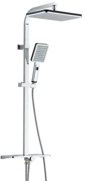 T-MAY Hill Sümbül Dikdörtgen Duş Takımı Seti Krom Paslanmaz thumbnail 1