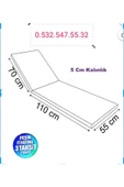 RevuBaby 1 Adet Şezlong Minderi Katlanır Şezlong Minder 180x55x5 Cm Yıkanabilir Sıvı Gecirmez Kahve - 2