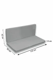 RevuBaby Arkalıklı Bank Minderi  Bamk Minderi Sırtlıklı 110x50x5cm - 2